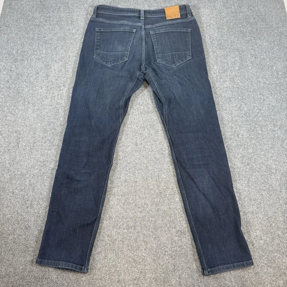 DU/ER Jeans Mens 32x32 (Fits 32x31) Blue L2X Stay Dry Slim Fit Stretch Dark Wash